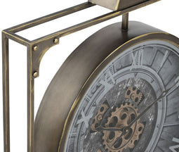 Muurklok Home ESPRIT Zwart Gouden Kristal Ijzer 60 x 9 x 80 cm