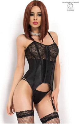 CHILIROSE - CR3992 BLACK CORSET BODY L/XL