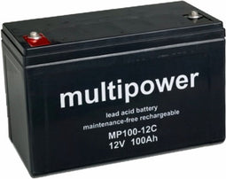 MP100-12C Multipower loodzuuraccu 12 volt 100Ah 338x170x212mm