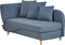 MERI II - Chaise longue met opbergruimte - Blauw - Links - Fluweel