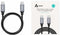 Aukey USB-C Male to USB-C Male kabel - 1m - Grijs Zwart