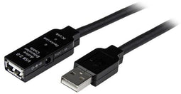 Startech.com 20m USB 2.0 Actieve Verlengkabel M/F - Micro-USB - Zwart