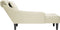 vidaXL - Chaise - longue - met - kussen&rechterarmleuning - fluweel - crèmekleurig
