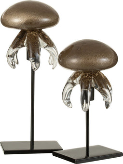 J-Line decoratie Kwal Op Voet - glas - bruin - large