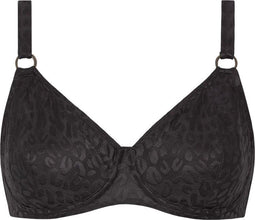 Beachlife Textured Leo Bikinitop met Beugel Dames - Maat 40F - Goede Stevigheid - Grijs/Antraciet/Dierenprint