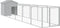 vidaXL - Hondenhok - met - dak - 117x609x123 - cm - staal - lichtgrijs