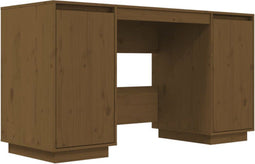 vidaXL - Bureau - 140x50x75 - cm - massief - grenenhout - honingbruin