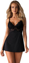Obsessive Babydoll Setje Met Kant - Zwart - L/XL