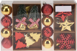 Ornamenten set kerst 22 stuks kerstversiering