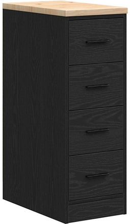 vidaXL - Garagekast - 30x51x85 - cm - massief - grenenhout - zwart