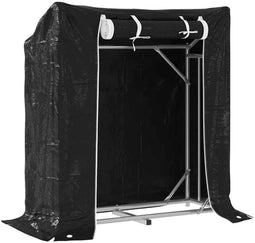 vidaXL - Haardhoutrek - met - regenhoes - 100,5x40,5x110,5 - cm - staal