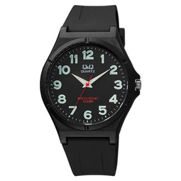 Q&Q VQ66J024Y - Horloge - Polshorloge - Analoog - Mannen - Heren - Plastic band - Overig - Kunststof - Cijfers - Zwart