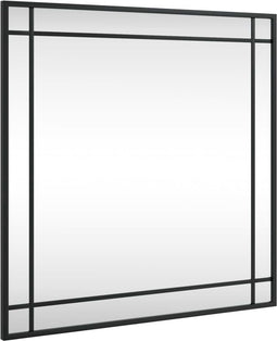 vidaXL - Wandspiegel - vierkant - 60x60 - cm - ijzer - zwart