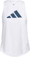 adidas Bos Logo Tank - Sporttop Dames - Keyhole opening - Wit/Blauw (XS)