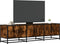 vidaXL - Tv-meubel - 150x35x41 - cm - bewerkt - hout - metaal - gerookt - eikenkleurig