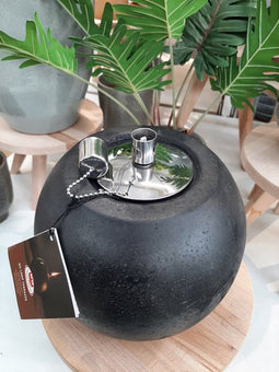 Olielamp terrazzo L - Tuinverlichting - 14,2 x 14,2 x 15,6 cm - Zwart