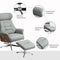 HOMCOM Relaxfauteuil - Verstelbare rugleuning 135° - Kunstleer - Lichtgrijs
