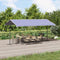 vidaXL - Luifel - vrijstaand - 500x300 - cm - stof - en - staal - blauw - en - wit