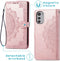 iMoshion Hoesje Geschikt voor Motorola Moto E32s / Moto E32 Hoesje Met Pasjeshouder - iMoshion Mandala Bookcase - Rosé Goud
