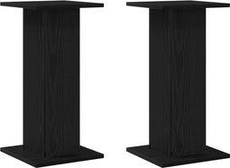 vidaXL - Luidsprekerstands - 2 - stuks - Zwart - Eiken - 30x30x60 - cm - Bewerkt - Hout