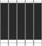 vidaXL - Kamerscherm - met - 5 - panelen - 200x200 - cm - stof - zwart