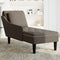 vidaXL - Chaise - longue - kussen - en - rechterarmleuning - kunstleer - donkergrijs