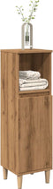 vidaXL - Badkamerkast - 30x30x100 - cm - bewerkt - hout - artisanaal - eikenkleurig