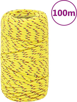 vidaXL - Boottouw - 2 - mm - 100 - m - polypropyleen - geel