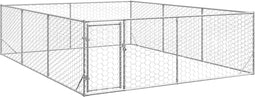 vidaXL - Hondenkennel - voor - buiten - met - deur - 3x4x1 - m - gegalvaniseerd - staal