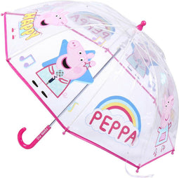 Disney Peppa Pig paraplu - transparant/roze - D71 cm - voor kinderen