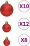 vidaXL - 111-delige - Kerstballenset - polystyreen - rood