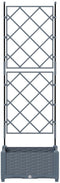 vidaXL - Tuinplanter - met - Trellis - Lichtgrijs - 40x40x125,5 - cm