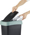 Rotho Twist Swingeimer - Afvalbak 25L met klapdeksel - Recycling afvalverzamelaar - BPA-vrij - Zwart/Donkergroen