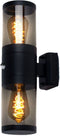 Globo Xeloo - Wandlamp - 2 lichtpunten - Zwart - Metaal - IP44