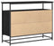 vidaXL - Dressoir - Zwart - Eiken - 100x35x80 - cm - Samengesteld - Hout - en - Staal