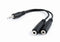 Gembird CCA-415-0.1M - 3.5mm audio splitter kabel - 1 male naar 2 female - Zwart