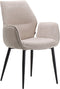 LABEL51 Morris Eetkamerstoel - Naturel - Velvet - Black Frame - Stoel - Normale eetkamerstoel