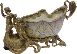 EEN BRONZEN PORSELEINEN PLANTENBAK