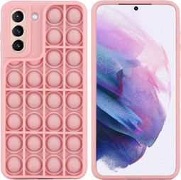 iMoshion Hoesje Geschikt voor Samsung Galaxy S21 Hoesje Siliconen - iMoshion Pop It Fidget Toy - Pop It hoesje - Roze
