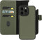 Mobiparts iPhone 15 Pro Max - 2 in 1 Wallet Case - Echt leer met uitneembare backcover - Groen