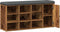 vidaXL - Schoenenbank - 102x32x50 - cm - bewerkt - hout - oud - houtkleurig