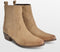 PS Poelman Nolia - Dames Leren Western Enkellaarzen - Ritssluiting 4 cm hak - Cappuccino Beige - Maat 40