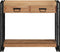 vidaXL - Console - Tafel - Zwart - 90x33x75 - cm - van - Massief - Acaciahout - en - Metaal