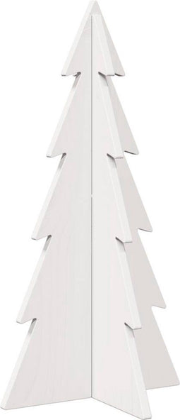 vidaXL - Kerstdecoratie - kerstboom - 59,5 - cm - massief - grenenhout - wit