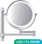 Mirlux Make Up Spiegel - Oplaadbaar - 7X Vergroting - LED Verlichting - Chroom
