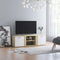 vidaXL - Tv-meubel - 120x34x37 - cm - bewerkt - hout - wit - en - sonoma - eikenkleurig