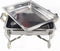 Alora Chafing Dish chrome - voedsel verwamer - voedsel warmhouden - met deksel - buffetwarmer - roestvrij staal - chrome - warmhoudplaat - bain maria - warmhoudbakken - 35 x 28 x 25cm - Warmhoudschalen