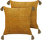 RHEUM - Sierkussen set van 2 - Geel - 45 x 45 cm - Fluweel