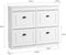 SoBuy FSR79-WG - Schoenenkast 4 kleppen - 16 paar - Wit