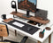 Oakywood Desk Shelf - Massief Walnoot / Zwart - Echt Hout Dual Monitor Standaard Beeldschermverhoger Clean Desk Ergonomisch Stijlvol